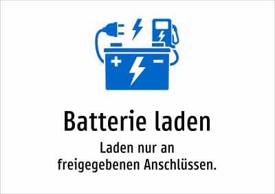 Batterie laden - Laden nur an freigegebenen Anschlüssen.