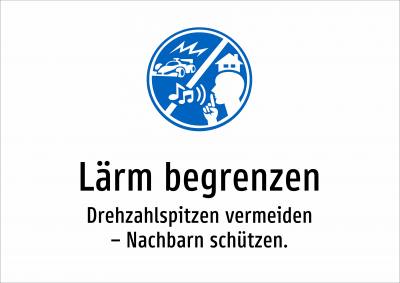 Lärm begrenzen - Drehzahlspitzen vermeiden – Nachbarn schützen.