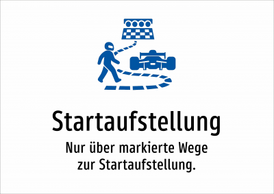 Startaufstellung - Nur über markierte Wege zur Startaufstellung.