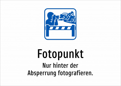 Fotopunkt - Nur hinter der Absperrung fotografieren.