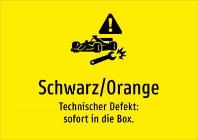 Schwarz/Orange - Technischer Defekt: sofort in die Box.