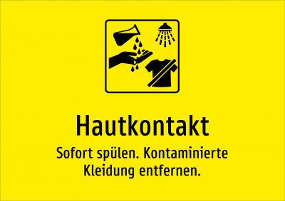 Hautkontakt - Sofort spülen. Kontaminierte Kleidung entfernen.