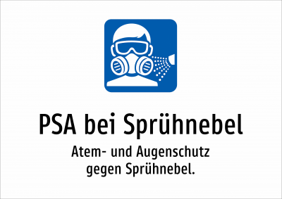 PSA bei Sprühnebel - Atem- und Augenschutz gegen Sprühnebel.