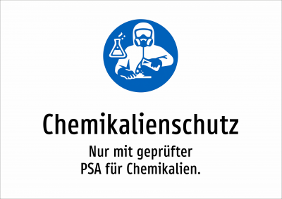 Chemikalienschutz - Nur mit geprüfter PSA für Chemikalien.