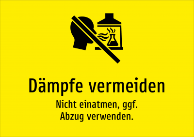 Dämpfe vermeiden - Nicht einatmen, ggf. Abzug verwenden.