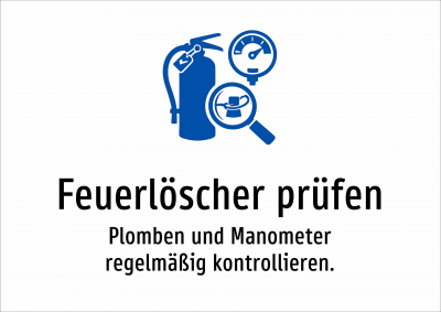 Feuerlöscher prüfen - Plomben und Manometer regelmäßig kontrollieren.