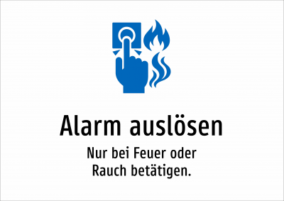 Alarm auslösen - Nur bei Feuer oder Rauch betätigen.