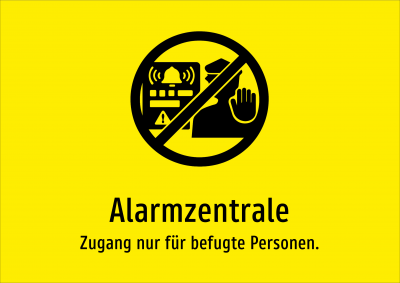 Alarmzentrale - Zugang nur für befugte Personen.