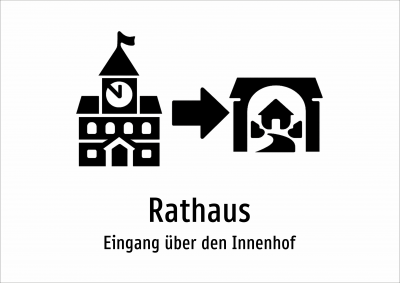 Rathaus - Eingang über den Innenhof