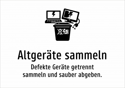 Altgeräte sammeln - Defekte Geräte getrennt sammeln und sauber abgeben.