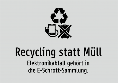 Recycling statt Müll - Elektronikabfall gehört in die E-Schrott-Sammlung.