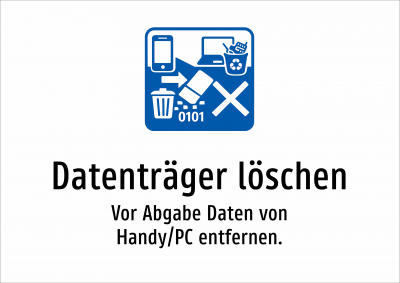 Datenträger löschen - Vor Abgabe Daten von Handy/PC entfernen.