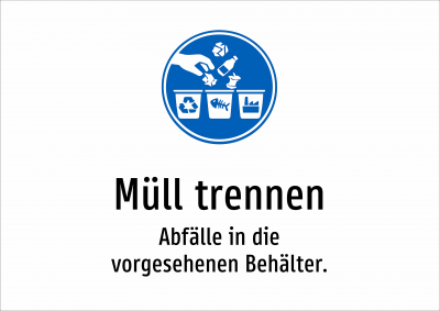Müll trennen - Abfälle in die vorgesehenen Behälter.