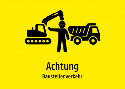 Achtung - Baustellenverkehr