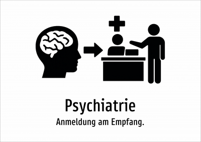Psychiatrie - Anmeldung am Empfang.