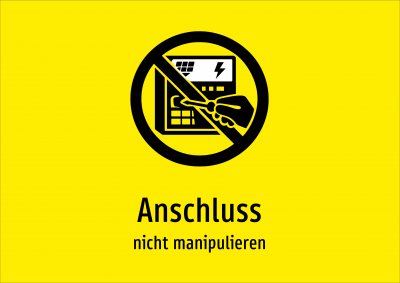 Anschluss - nicht manipulieren