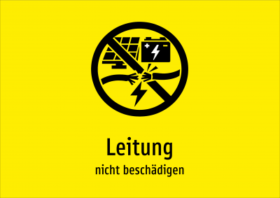 Leitung - nicht beschädigen
