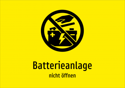 Batterieanlage - nicht öffnen