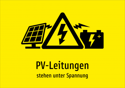 PV-Leitungen - stehen unter Spannung