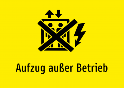 Aufzug außer Betrieb
