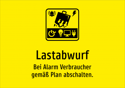 Lastabwurf - Bei Alarm Verbraucher gemäß Plan abschalten.