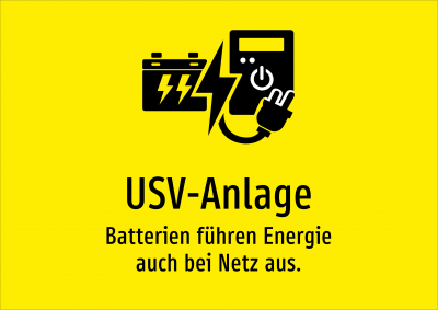USV-Anlage - Batterien führen Energie auch bei Netz aus.