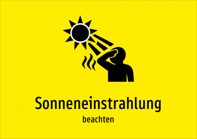 Sonneneinstrahlung - beachten