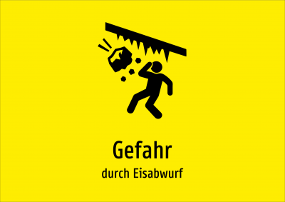 Gefahr - durch Eisabwurf