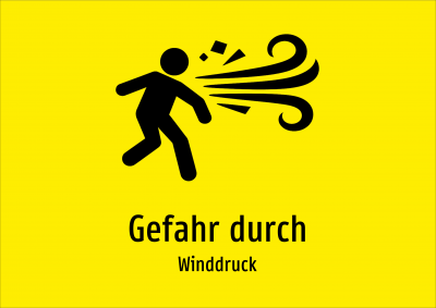 Gefahr durch - Winddruck