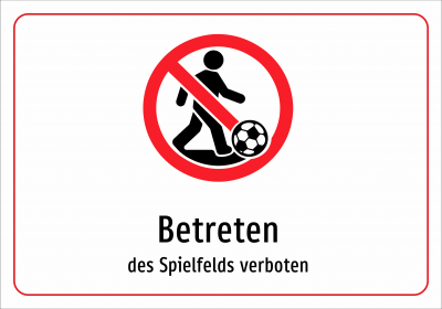 Betreten - des Spielfelds verboten