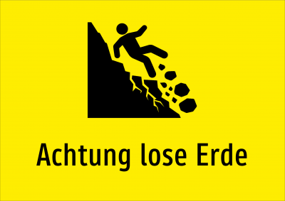 Achtung lose Erde