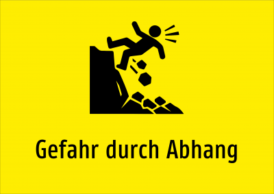 Gefahr durch Abhang