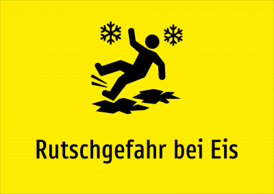 Rutschgefahr bei Eis