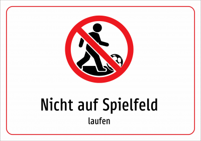 Nicht auf Spielfeld - laufen