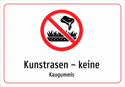 Kunstrasen – keine - Kaugummis
