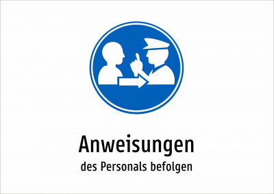 Anweisungen - des Personals befolgen