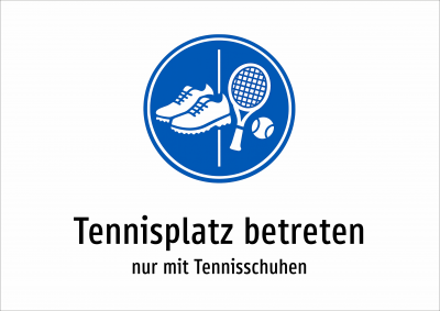 Tennisplatz betreten - nur mit Tennisschuhen