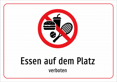 Essen auf dem Platz - verboten