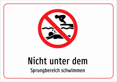 Nicht unter dem - Sprungbereich schwimmen