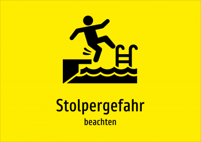 Stolpergefahr - beachten