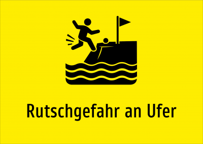 Rutschgefahr an Ufer