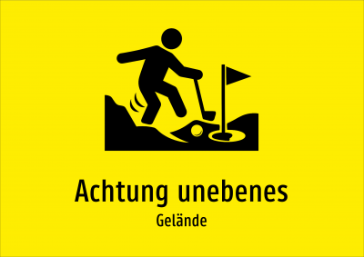 Achtung unebenes - Gelände