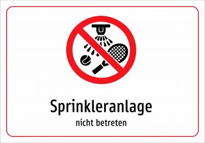 Sprinkleranlage - nicht betreten