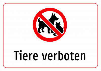 Tiere verboten