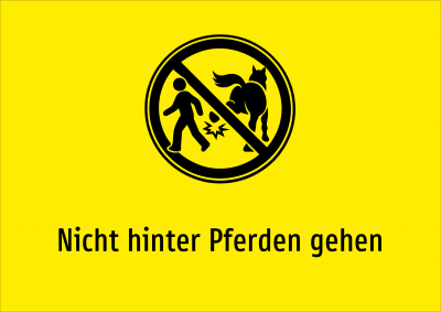 Nicht hinter Pferden gehen
