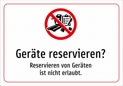 Geräte reservieren? - Reservieren von Geräten ist nicht erlaubt.