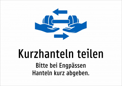 Kurzhanteln teilen - Bitte bei Engpässen Hanteln kurz abgeben.