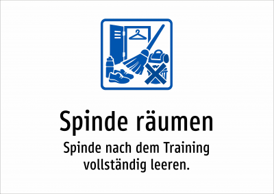 Spinde räumen - Spinde nach dem Training vollständig leeren.