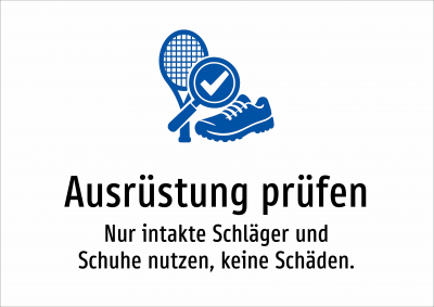 Ausrüstung prüfen - Nur intakte Schläger und Schuhe nutzen, keine Schäden.