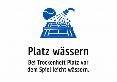 Platz wässern - Bei Trockenheit Platz vor dem Spiel leicht wässern.